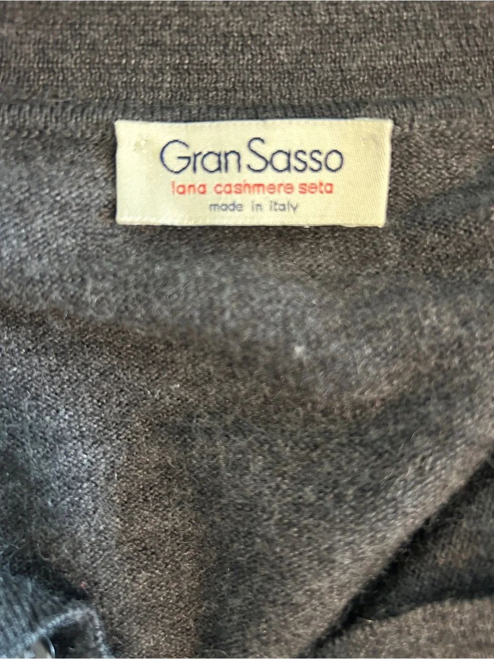 Gran Sasso Mens 52 L Wool Silk Cashmere Polo Sweater Made Italy Gray Luxury